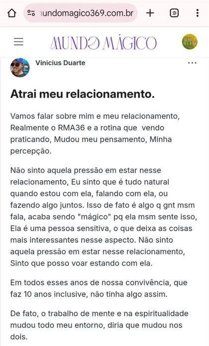 Depoimento da comunidade
