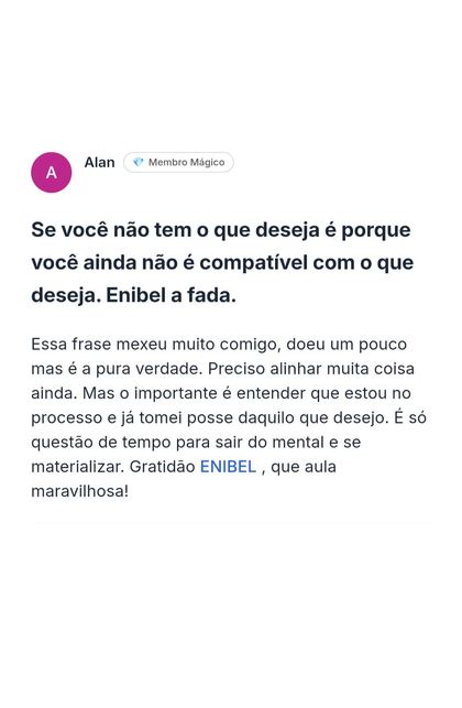 Depoimento da comunidade