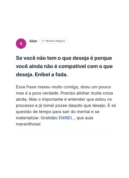 Depoimento da comunidade