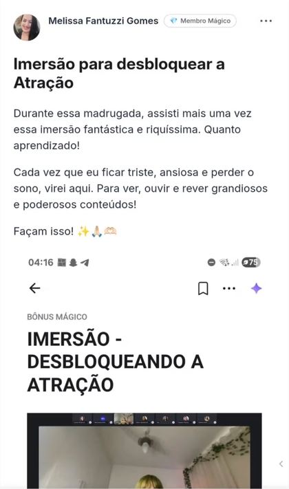 Depoimento da comunidade