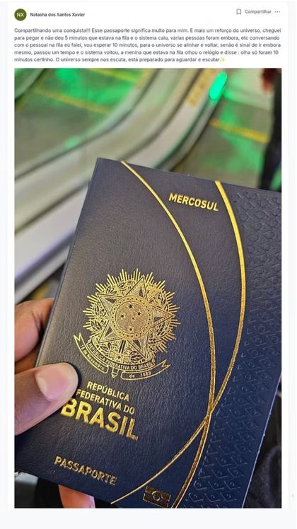 Depoimento da comunidade