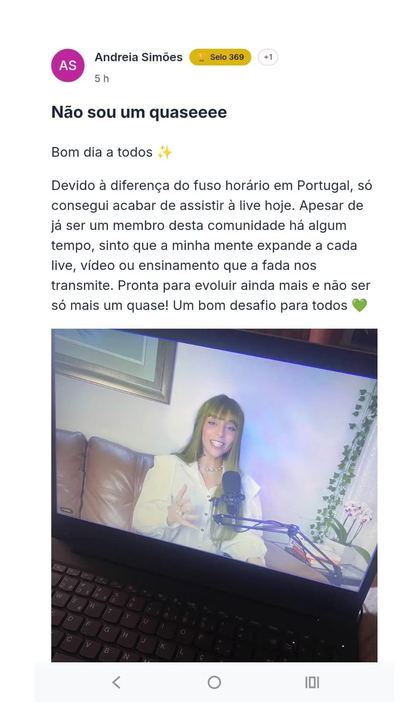 Depoimento da comunidade