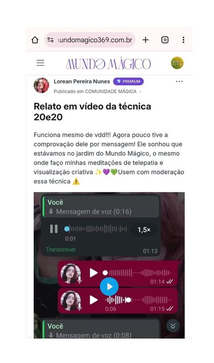 Depoimento da comunidade