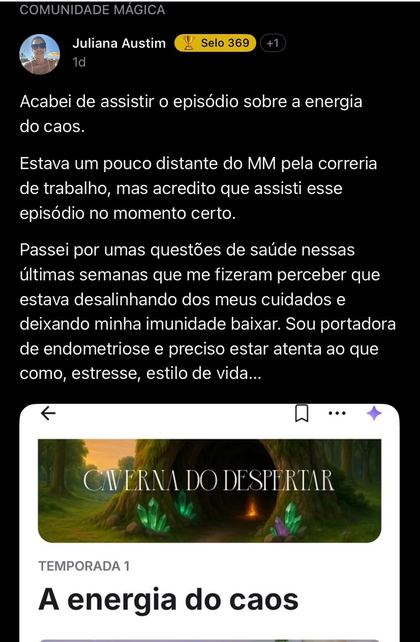 Depoimento da comunidade