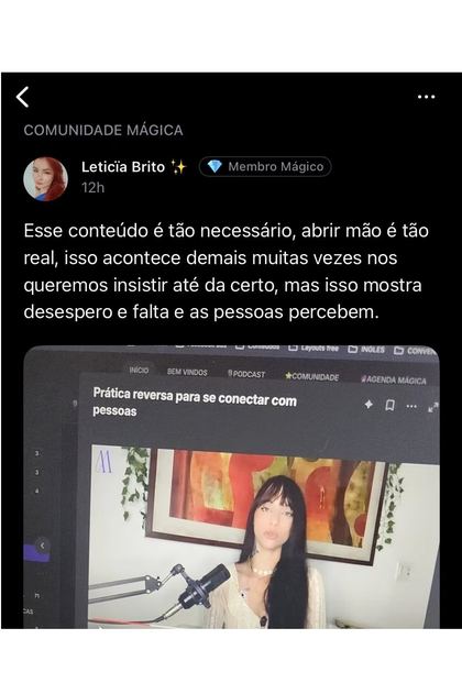 Depoimento da comunidade