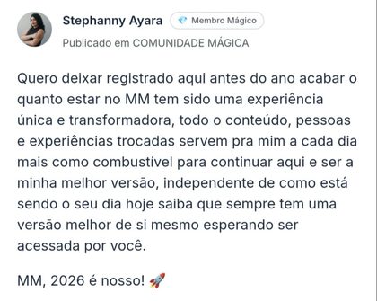 Depoimento da comunidade