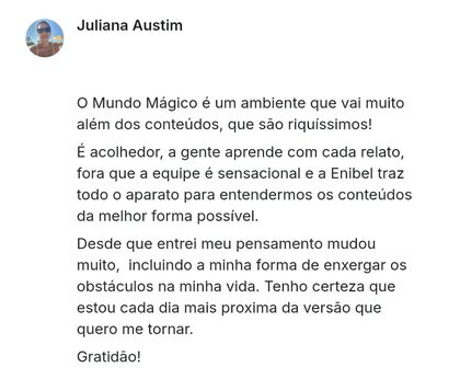 Depoimento da comunidade