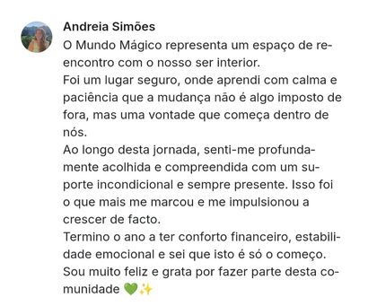 Depoimento da comunidade